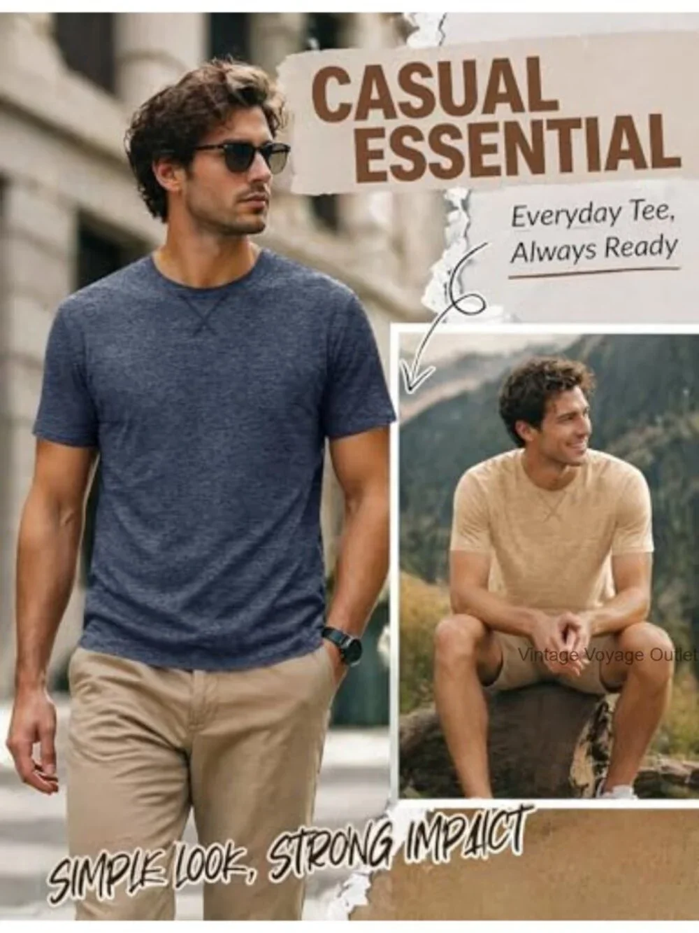 Men's Crew Neck Short Sleeve Tee - 4-Way Stretch